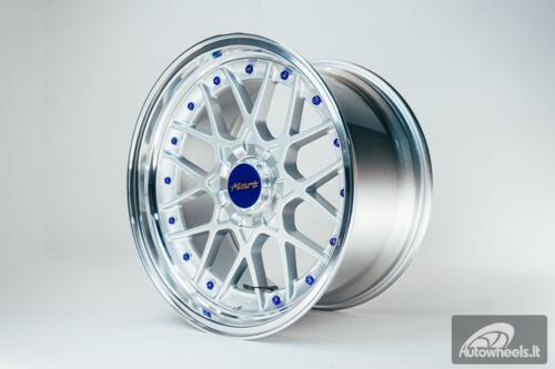HART HR83 R19X9J 5X114.3/5X120 ET20 CB:74.1 Silver and Diamond cut lip with Blue rivets