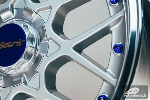 HART HR83 R19X9J 5X114.3/5X120 ET20 CB:74.1 Silver and Diamond cut lip with Blue rivets