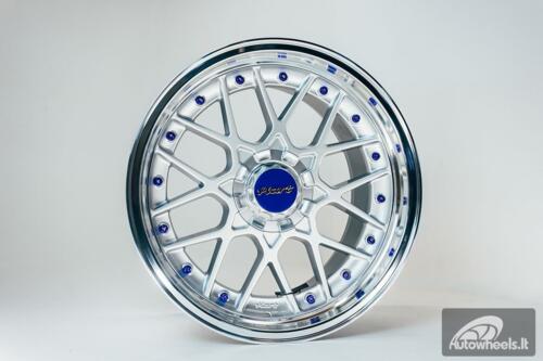 HART HR83 R19X10J 5X114.3/5X120 ET15 CB:74.1 Silver and Diamond cut lip with Blue rivets