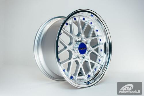 HART HR83 R19X10J 5X114.3/5X120 ET15 CB:74.1 Silver and Diamond cut lip with Blue rivets