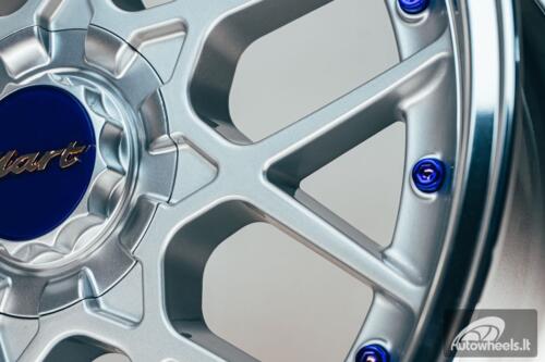 HART HR83 R19X10J 5X114.3/5X120 ET15 CB:74.1 Silver and Diamond cut lip with Blue rivets