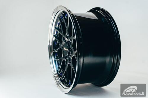 HART HR83 R19X9J 5X114.3/5X120 ET20 CB:74.1 Dark Hyper black and Diamond cut lip with Blue rivets