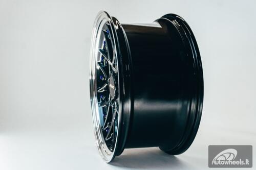 HART HR83 R19X9J 5X114.3/5X120 ET20 CB:74.1 Dark Hyper black and Diamond cut lip with Blue rivets