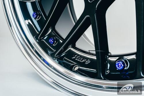 HART HR83 R19X9J 5X114.3/5X120 ET20 CB:74.1 Dark Hyper black and Diamond cut lip with Blue rivets