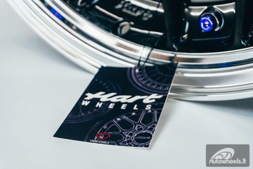 HART HR83 R19X9J 5X114.3/5X120 ET20 CB:74.1 Dark Hyper black and Diamond cut lip with Blue rivets