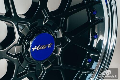 HART HR83 R19X9J 5X114.3/5X120 ET20 CB:74.1 Dark Hyper black and Diamond cut lip with Blue rivets