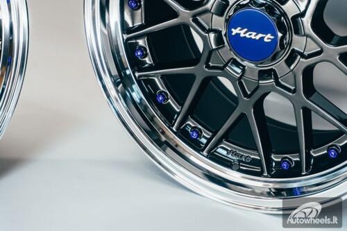 HART HR83 R19X9J 5X114.3/5X120 ET20 CB:74.1 Dark Hyper black and Diamond cut lip with Blue rivets