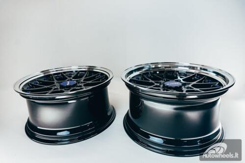 HART HR83 R19X9J 5X114.3/5X120 ET20 CB:74.1 Dark Hyper black and Diamond cut lip with Blue rivets