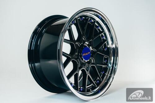 HART HR83 R19X10J 5X114.3/5X120 ET15 CB:74.1 Dark Hyper black and Diamond cut with Blue rivets