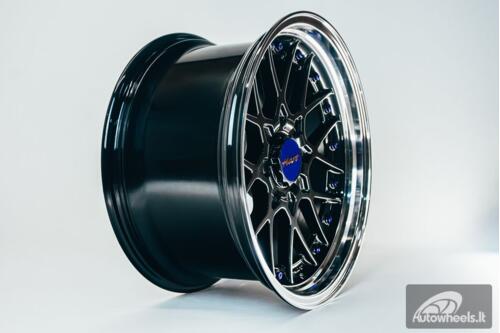 HART HR83 R19X10J 5X114.3/5X120 ET15 CB:74.1 Dark Hyper black and Diamond cut with Blue rivets