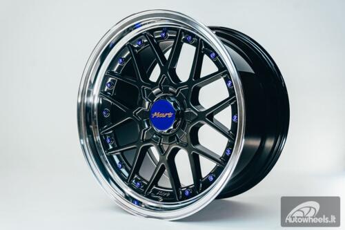 HART HR83 R19X10J 5X114.3/5X120 ET15 CB:74.1 Dark Hyper black and Diamond cut with Blue rivets