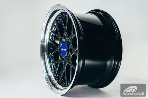 HART HR83 R19X10J 5X114.3/5X120 ET15 CB:74.1 Dark Hyper black and Diamond cut with Blue rivets