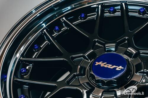 HART HR83 R19X10J 5X114.3/5X120 ET15 CB:74.1 Dark Hyper black and Diamond cut with Blue rivets