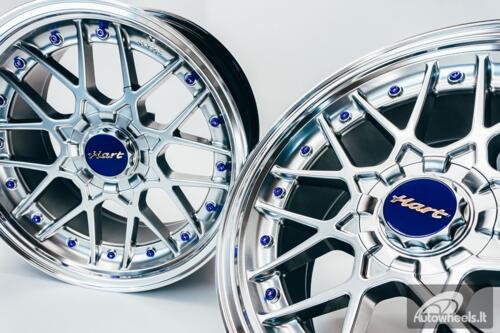 HART HR83 R19X9J 5X100/5X108 ET30 CB:73.1 Hyper black and Diamond cut lip with Blue rivets