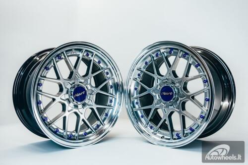 HART HR83 R19X9J 5X100/5X108 ET30 CB:73.1 Hyper black and Diamond cut lip with Blue rivets