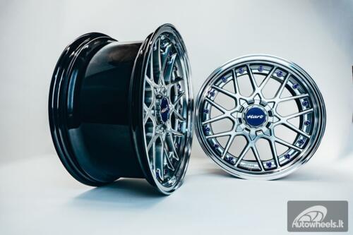 HART HR83 R19X9J 5X100/5X108 ET30 CB:73.1 Hyper black and Diamond cut lip with Blue rivets