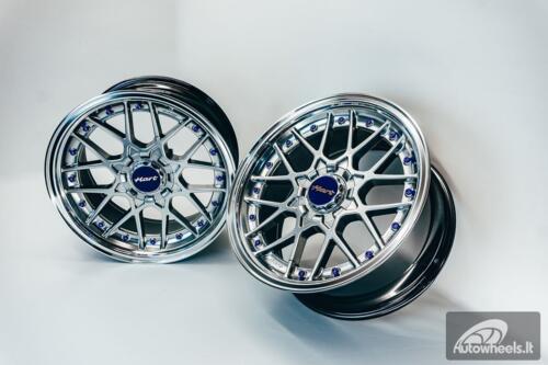 HART HR83 R19X9J 5X112/5X114.3 ET30 CB:73.1 Hyper black and Diamond cut lip with Blue rivets