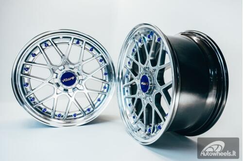 HART HR83 R19X9J 5X112/5X114.3 ET30 CB:73.1 Hyper black and Diamond cut lip with Blue rivets