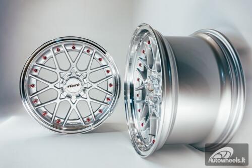HART HR83 R19X9J 5X114.3/5X120 ET20 CB:74.1 Silver and Diamond cut lip with Red rivets