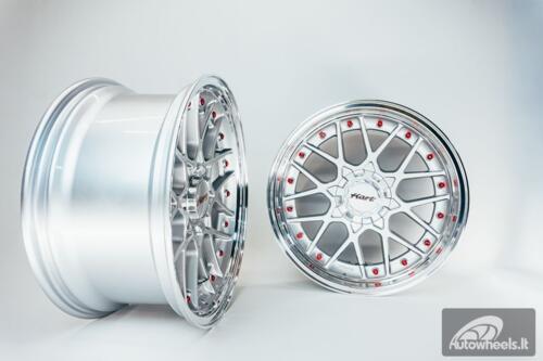 HART HR83 R19X9J 5X114.3/5X120 ET20 CB:74.1 Silver and Diamond cut lip with Red rivets