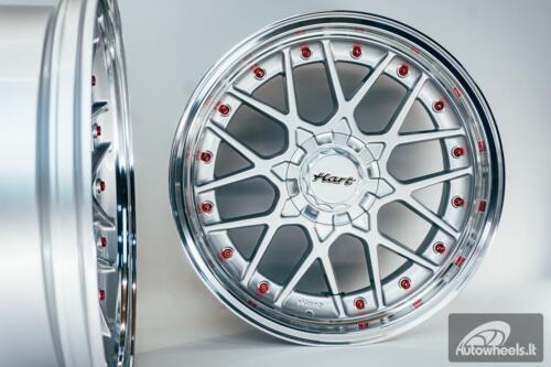 HART HR83 R19X9J 5X114.3/5X120 ET20 CB:74.1 Silver and Diamond cut lip with Red rivets