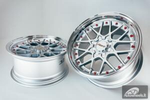 HART HR83 R19X9J 5X114.3/5X120 ET20 CB:74.1 Silver and Diamond cut lip with Red rivets