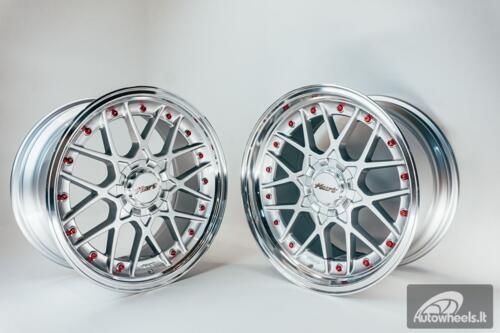 HART HR83 R19X10J 5X114.3/5X120 ET15 CB:74.1 Silver and Diamond cut lip with Red rivets