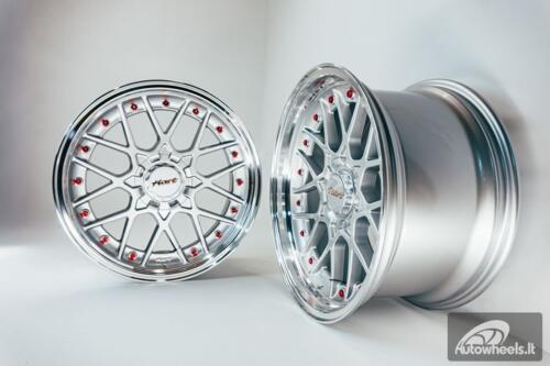 HART HR83 R19X10J 5X114.3/5X120 ET15 CB:74.1 Silver and Diamond cut lip with Red rivets