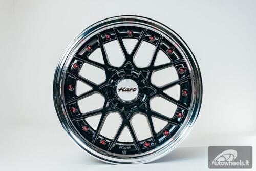 HART HR83 R19X9J 5X114.3/5X120 ET20 CB:74.1 Dark Hyper black and Diamond cut lip with Red rivets