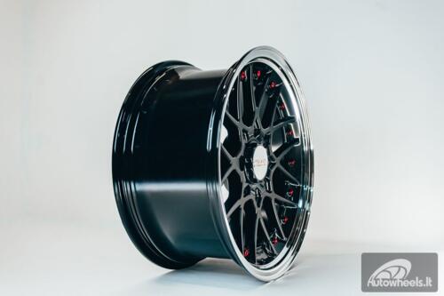 HART HR83 R19X9J 5X114.3/5X120 ET20 CB:74.1 Dark Hyper black and Diamond cut lip with Red rivets