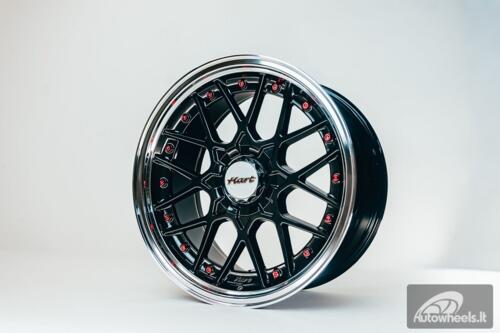 HART HR83 R19X9J 5X114.3/5X120 ET20 CB:74.1 Dark Hyper black and Diamond cut lip with Red rivets