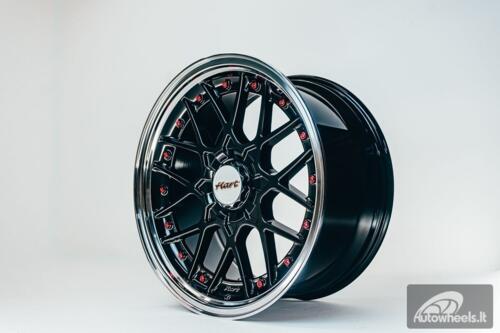 HART HR83 R19X9J 5X114.3/5X120 ET20 CB:74.1 Dark Hyper black and Diamond cut lip with Red rivets