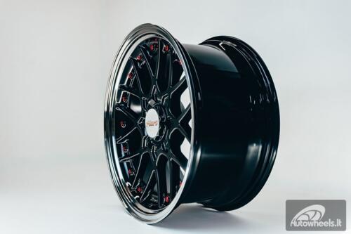 HART HR83 R19X9J 5X114.3/5X120 ET20 CB:74.1 Dark Hyper black and Diamond cut lip with Red rivets