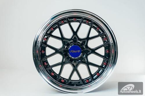 HART HR83 R19X10J 5X114.3/5X120 ET15 CB:74.1 Dark Hyper black and Diamond cut with Red rivets