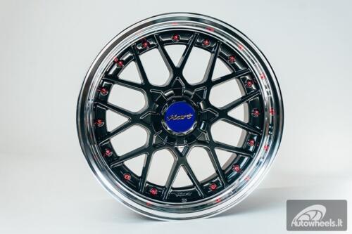 HART HR83 R19X10J 5X114.3/5X120 ET15 CB:74.1 Dark Hyper black and Diamond cut with Red rivets