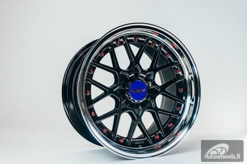 HART HR83 R19X10J 5X114.3/5X120 ET15 CB:74.1 Dark Hyper black and Diamond cut with Red rivets