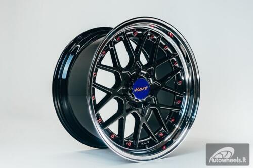 HART HR83 R19X10J 5X114.3/5X120 ET15 CB:74.1 Dark Hyper black and Diamond cut with Red rivets