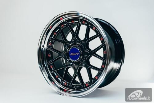 HART HR83 R19X10J 5X114.3/5X120 ET15 CB:74.1 Dark Hyper black and Diamond cut with Red rivets