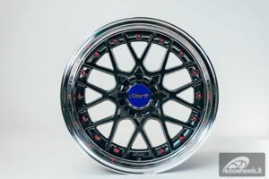 HART HR83 R19X10J 5X114.3/5X120 ET15 CB:74.1 Dark Hyper black and Diamond cut with Red rivets