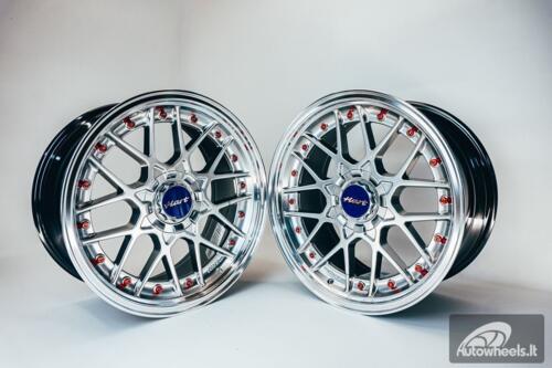 HART HR83 R19X9J 5X100/5X108 ET30 CB:73.1 Hyper black and Diamond cut lip with Red rivets