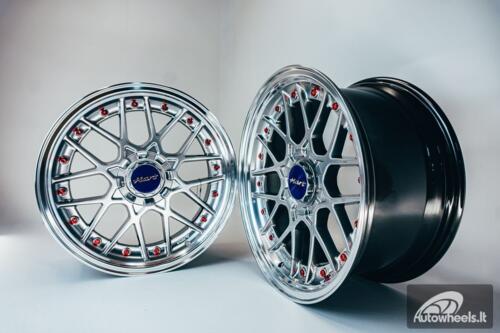 HART HR83 R19X9J 5X112/5X114.3 ET30 CB:73.1 Hyper black and Diamond cut lip with Red rivets