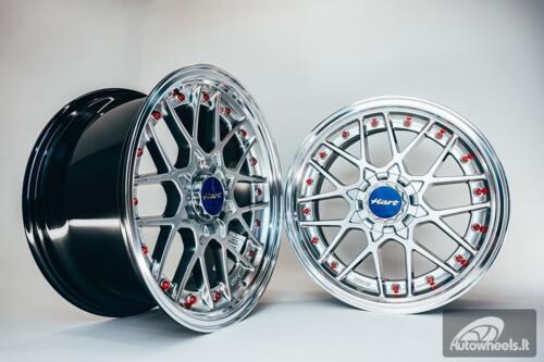 HART HR83 R19X9J 5X112/5X114.3 ET30 CB:73.1 Hyper black and Diamond cut lip with Red rivets