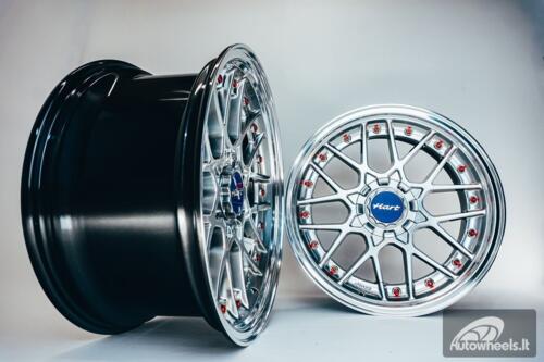 HART HR83 R19X9J 5X112/5X114.3 ET30 CB:73.1 Hyper black and Diamond cut lip with Red rivets
