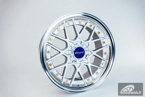 HART HR83 R19X9J 5X114.3/5X120 ET20 CB:74.1 Silver and Diamond cut lip with Gold rivets