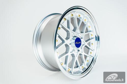 HART HR83 R19X9J 5X114.3/5X120 ET20 CB:74.1 Silver and Diamond cut lip with Gold rivets