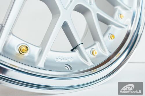 HART HR83 R19X9J 5X114.3/5X120 ET20 CB:74.1 Silver and Diamond cut lip with Gold rivets