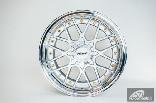 HART HR83 R19X10J 5X114.3/5X120 ET15 CB:74.1 Silver and Diamond cut lip with Gold rivets