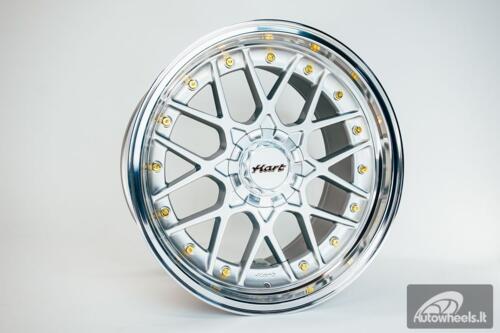 HART HR83 R19X10J 5X114.3/5X120 ET15 CB:74.1 Silver and Diamond cut lip with Gold rivets