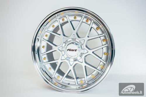 HART HR83 R19X10J 5X114.3/5X120 ET15 CB:74.1 Silver and Diamond cut lip with Gold rivets