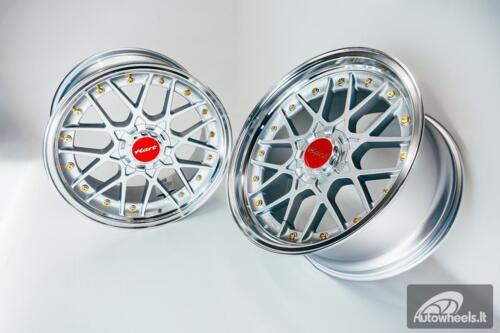 HART HR83 R19X10J 5X114.3/5X120 ET15 CB:74.1 Silver and Diamond cut lip with Gold rivets